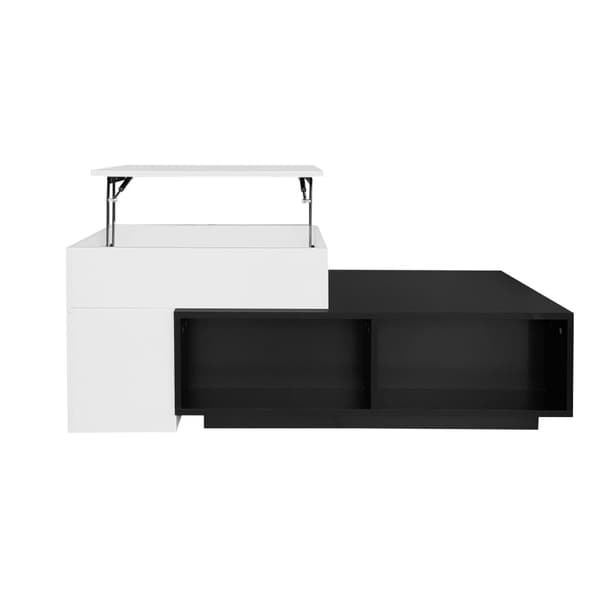 Rootz Lifting sohvapöytä - Säädettävä korkeus pöytä - Monipuolinen nostopöytä - Piilotettu säilytys - 115L x 50W x 43K cm
