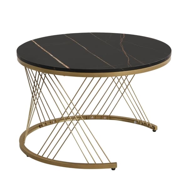 Modulaarinen Rootz-sohvapöytäsetti - Marmori-Look-pöydät - Sisäkkäiset sohvapöydät - Säilytyslaatikot - Säädettävät jalat - 70x70x45cm & 50x50x40cm