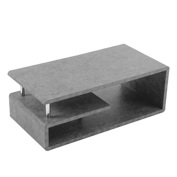 Rootz Modern Sofabord - Cement Grå Bord - LED Lys Bord - Elegant Design - 110L x 55W x 40H cm