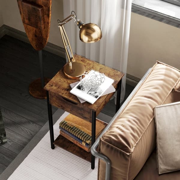 Rootz Sidobord - Sängbord - Växtställ - Industriell Charm - 40L x 40W x 68H cm