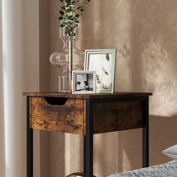 Rootz Sidobord - Sängbord - Växtställ - Industriell Charm - 40L x 40W x 68H cm
