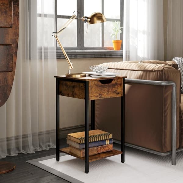 Rootz Sidobord - Sängbord - Växtställ - Industriell Charm - 40L x 40W x 68H cm