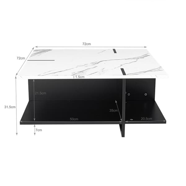 Rootz Square Sofabord - Stuebord - Centerstykke - Generøs opbevaring - 72L x 72W x 31,5H cm
