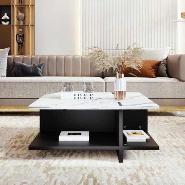 Rootz Square Sofabord - Stuebord - Centerstykke - Generøs opbevaring - 72L x 72W x 31,5H cm