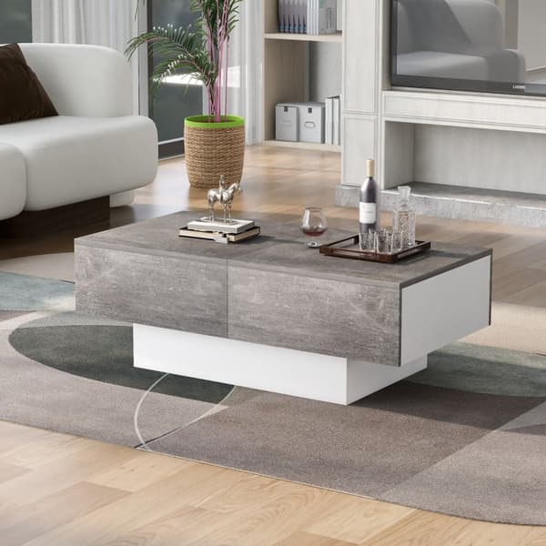 Rootz Universal Sofabord - Stuebord - Højglans finish - Praktisk opbevaring - 102L x 60W x 40H cm