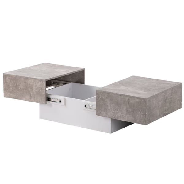 Rootz Universal Sofabord - Stuebord - Højglans finish - Praktisk opbevaring - 102L x 60W x 40H cm