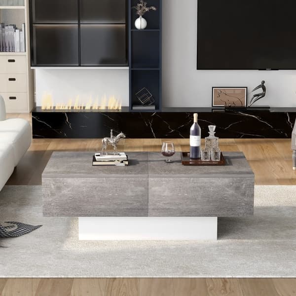 Rootz Universal Sofabord - Stuebord - Højglans finish - Praktisk opbevaring - 102L x 60W x 40H cm
