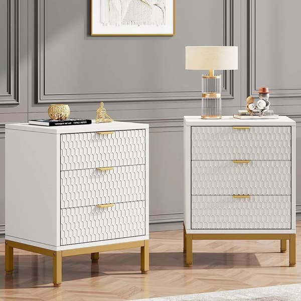 Rootz Elegant sengebord - Natbord - Skuffekiste - Rigelig opbevaring - 50 cm Længde x 40 cm Dybde x 65,5 cm Højde