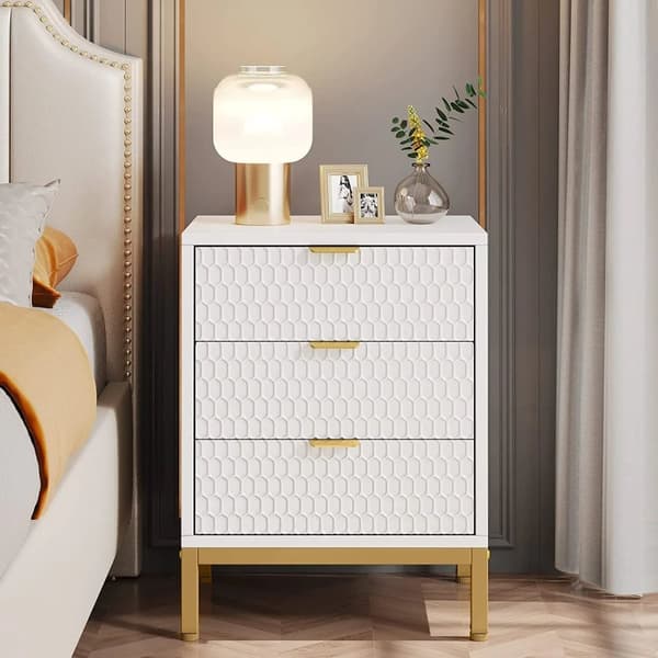 Rootz Elegant sengebord - Natbord - Skuffekiste - Rigelig opbevaring - 50 cm Længde x 40 cm Dybde x 65,5 cm Højde