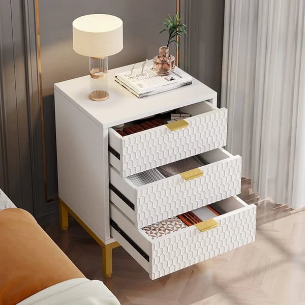 Rootz Elegant sengebord - Natbord - Skuffekiste - Rigelig opbevaring - 50 cm Længde x 40 cm Dybde x 65,5 cm Højde