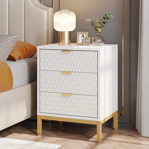 Rootz Elegant sengebord - Natbord - Skuffekiste - Rigelig opbevaring - 50 cm Længde x 40 cm Dybde x 65,5 cm Højde