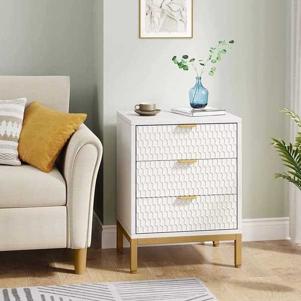 Rootz Elegant sengebord - Natbord - Skuffekiste - Rigelig opbevaring - 50 cm Længde x 40 cm Dybde x 65,5 cm Højde