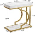 Pikkukuva 8 / 8: Rootz Faux Marble -päätypöytä - C-pöytä - Moderni sivupöytä - Contemporary Elegance -30 cm S x 60 cm L x 61,52 cm K