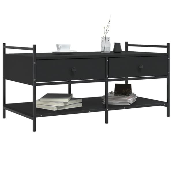 Soffbord svart 99x50x50 cm konstruerat trä