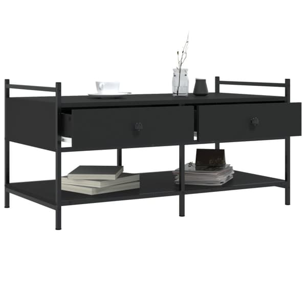 Soffbord svart 99x50x50 cm konstruerat trä