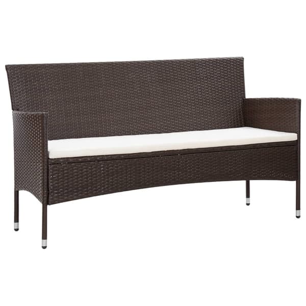 Loungegrupp för trädgården med dynor 4 delar konstrotting brun