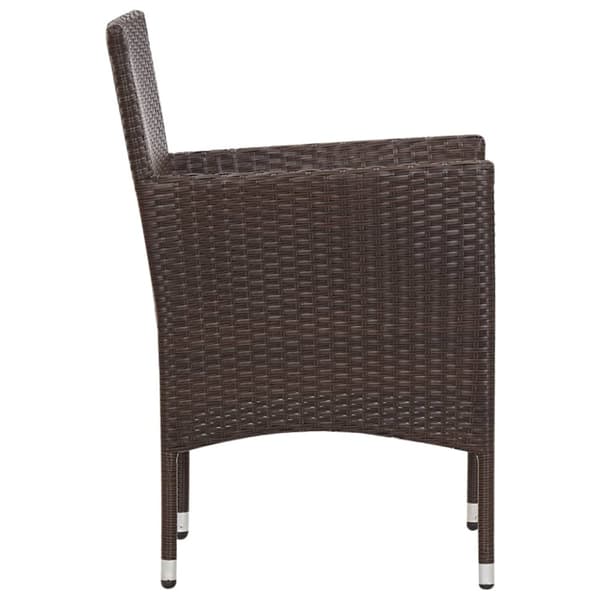 Loungegrupp för trädgården med dynor 4 delar konstrotting brun