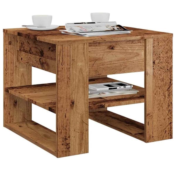 Soffbord gammalt trä 55,5x55x45 cm konstruerat trä