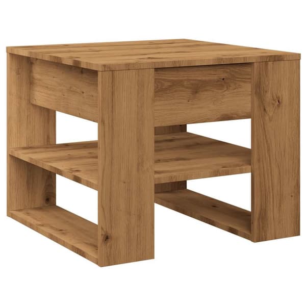 Soffbord artisan ek 55,5x55x45 cm konstruerat trä