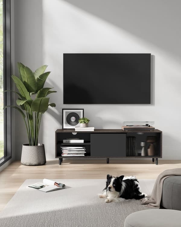 TV møbler Super hurtig samling moderne asbruin blæk sort