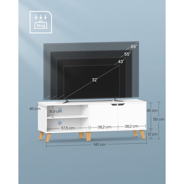 TV-möbler-med 2 dörrar-40 × 140 × 50 cm-vita