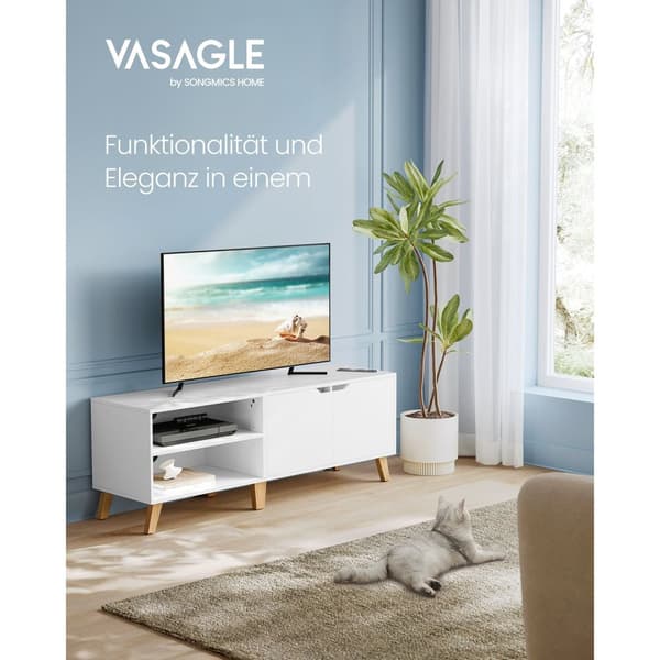 TV-möbler-med 2 dörrar-40 × 140 × 50 cm-vita