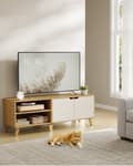 Miniatyrbillede 2 af 6: TV møbler-140 cm lang naturlig eg & crème hvid