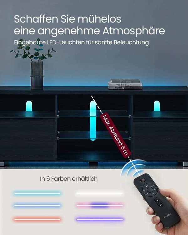 TV -møbler med LED -belysning op til 70 tommer