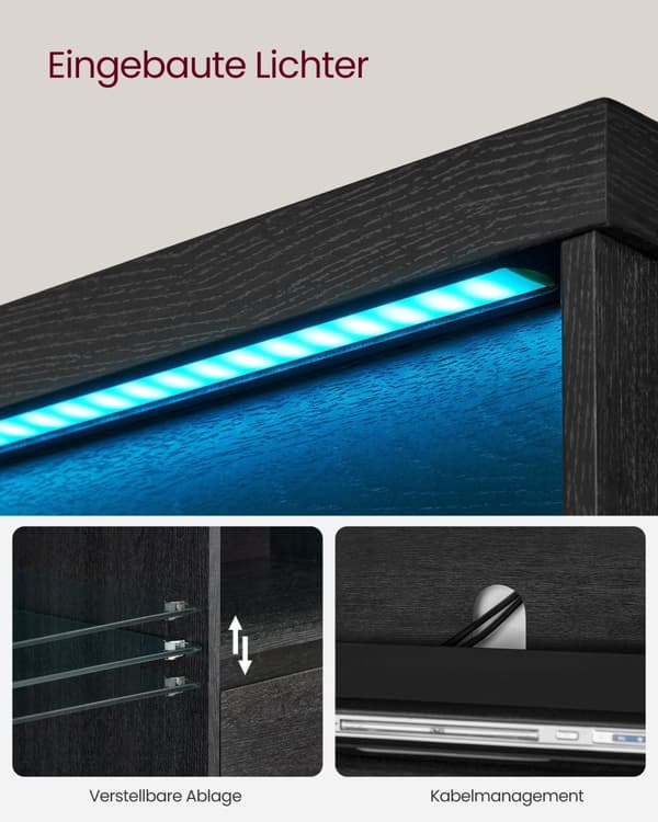 TV -møbler med LED -belysning op til 70 tommer