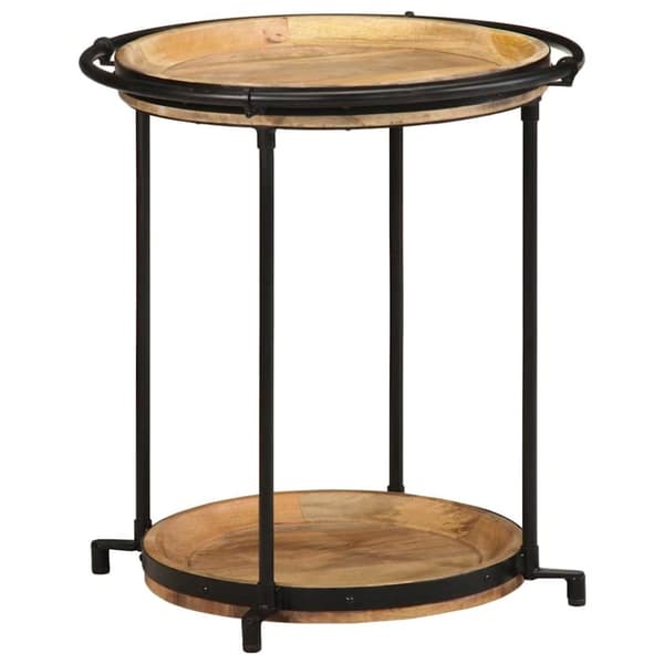 vidaXL Sidebord Ø55x60 cm heltre mango