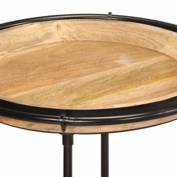 vidaXL Sidobordsset 2 delar massivt trä mango
