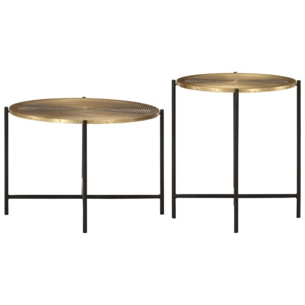 vidaXL sofaborde 2 stk. metal messingfarvet og sort