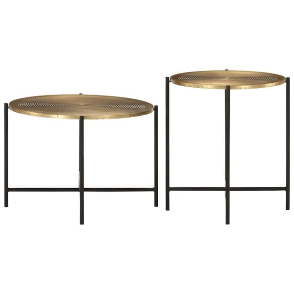 vidaXL sofaborde 2 stk. metal messingfarvet og sort