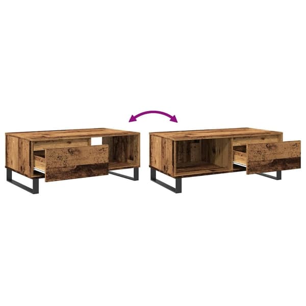 vidaXL sofabord 90x50x36,5 cm konstrueret træ gammeldags træ