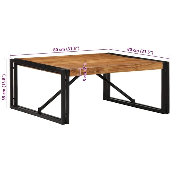 vidaXL sohvapöytä 80x80x35 cm massiivipuu akaasia