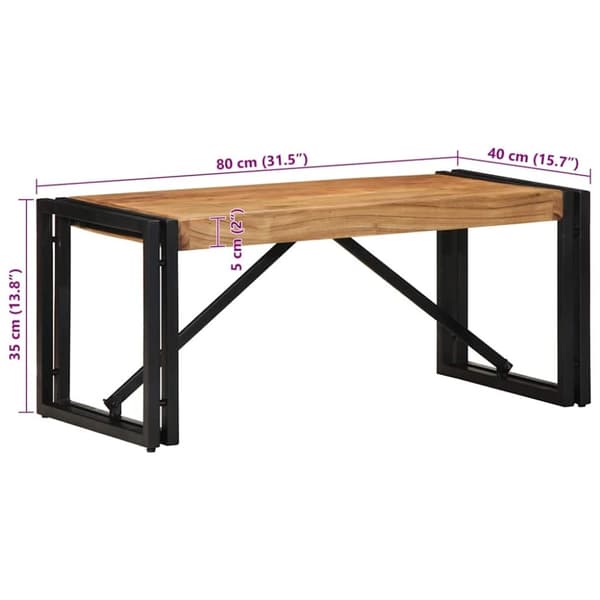 vidaXL sofabord 80x40x35 cm massivt akacietræ