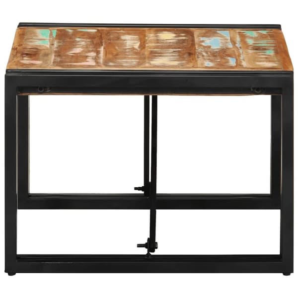 vidaXL sofabord 50x50x35 cm massivt genbrugstræ flerfarvet