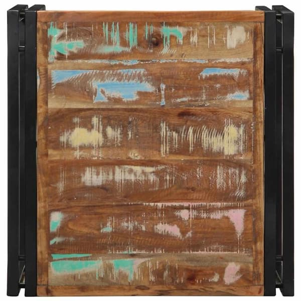 vidaXL sofabord 50x50x35 cm massivt genbrugstræ flerfarvet