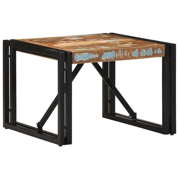 vidaXL sofabord 50x50x35 cm massivt genbrugstræ flerfarvet