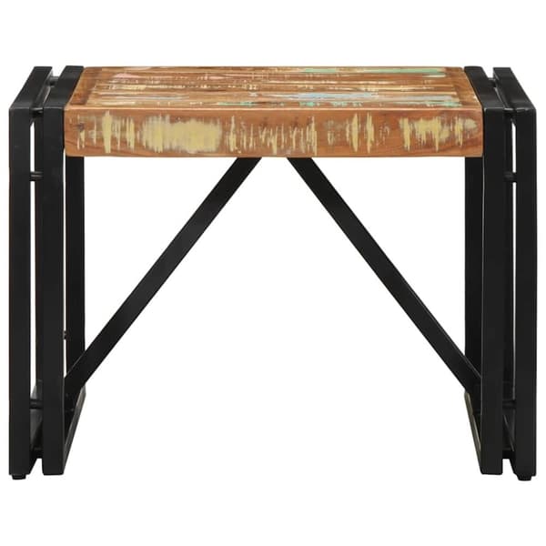 vidaXL sofabord 50x50x35 cm massivt genbrugstræ flerfarvet
