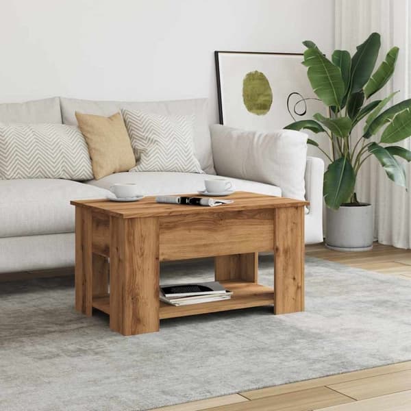 vidaXL sofabord 79x49x41 cm konstrueret træ kunsteg