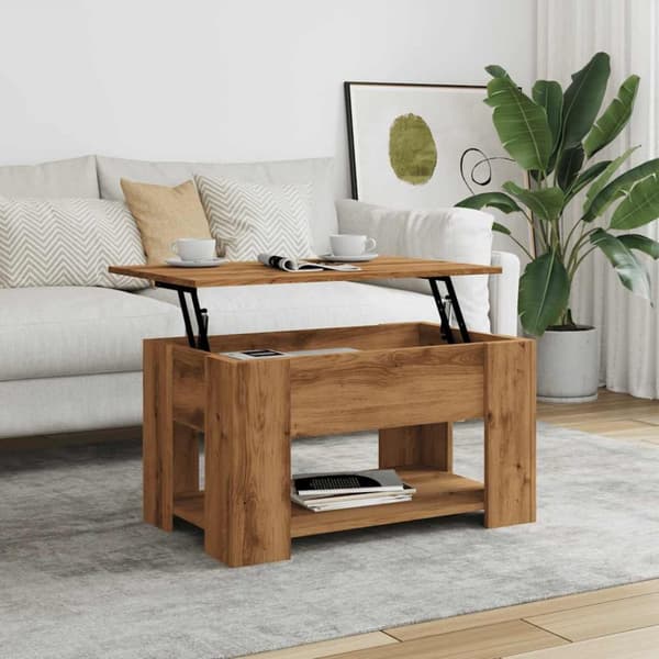 vidaXL sofabord 79x49x41 cm konstrueret træ kunsteg