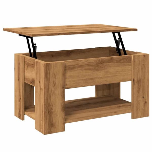 vidaXL sofabord 79x49x41 cm konstrueret træ kunsteg
