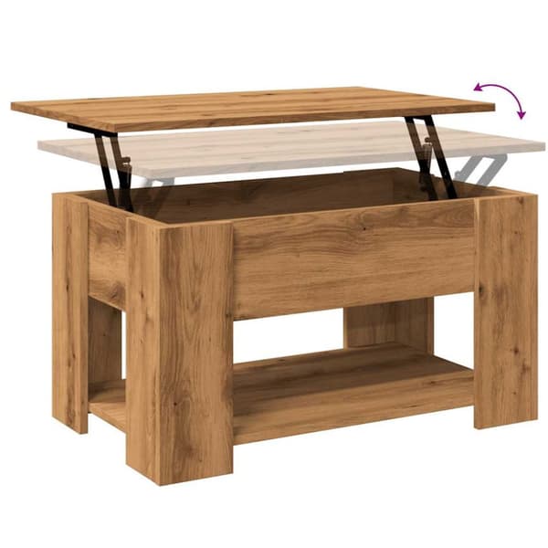 vidaXL sofabord 79x49x41 cm konstrueret træ kunsteg