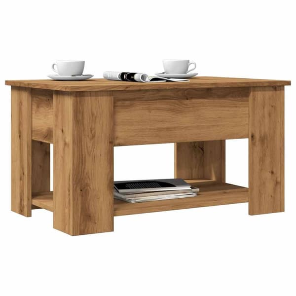 vidaXL sofabord 79x49x41 cm konstrueret træ kunsteg