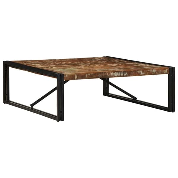 vidaXL sofabord 100x100x35 cm massivt genbrugstræ flerfarvet