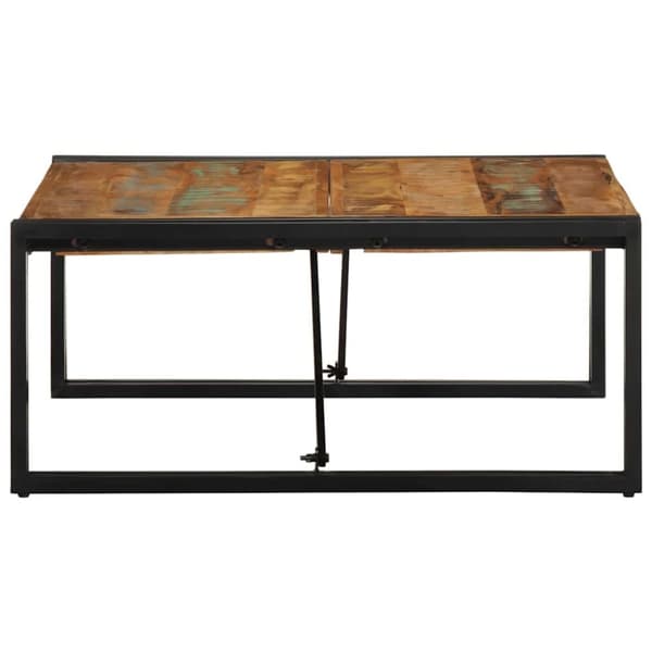 vidaXL Salongbord flerfarget 80x80x35 cm gjenvunnet heltre