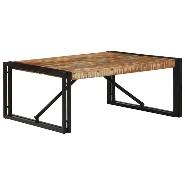 vidaXL Salongbord flerfarget 80x80x35 cm gjenvunnet heltre