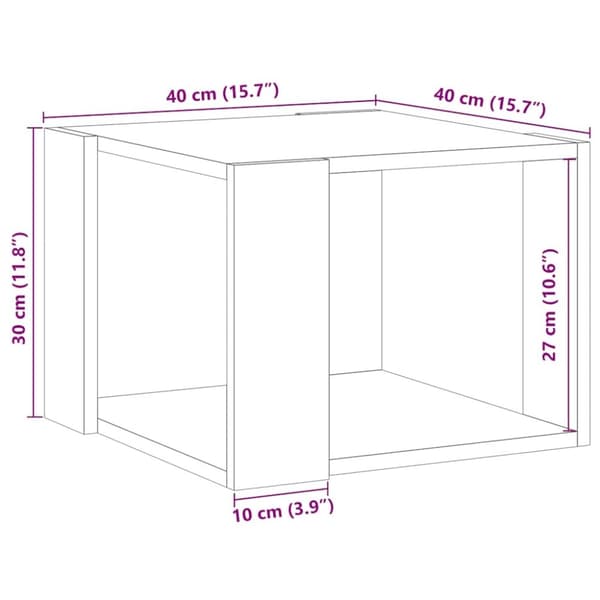 vidaXL sofabord 40x40x30 cm konstrueret træ antikt træ