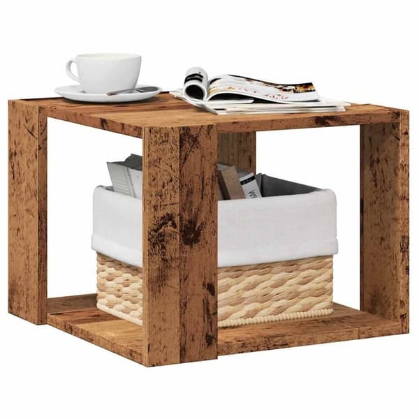 vidaXL sofabord 40x40x30 cm konstrueret træ antikt træ